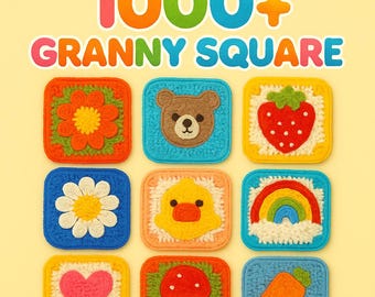 1000+ Crochet Granny Square Patterns – Instant PDF Download | DIY Crochet Motifs and Blocks for Blankets, Bags and More