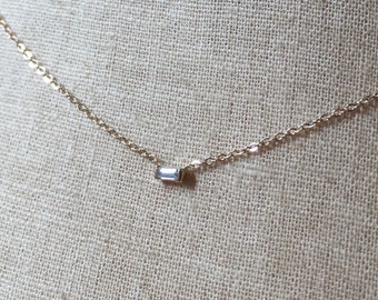 Diamond Baguette Necklace, Diamond Baguette, Baguette Necklace, Diamond Necklace, Diamond Solitaire Necklace, Diamond Bezel Necklace