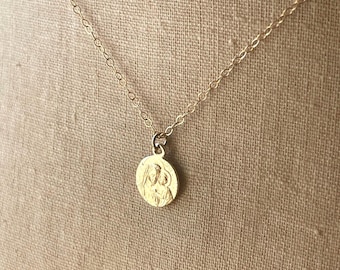 Madonna and Child Necklace, Jesus Necklace, French Medal, Antique French Medal, Madonna and Child medal, Jesus Medal, Religious Medal, Medal