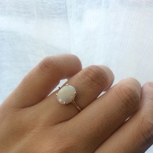 Opal Ring, Opal Engagement Ring, 14k Opal Ring, Opal Solitaire Ring, Non Traditional Engagement Ring, October Birthstone, Birthstone Ring