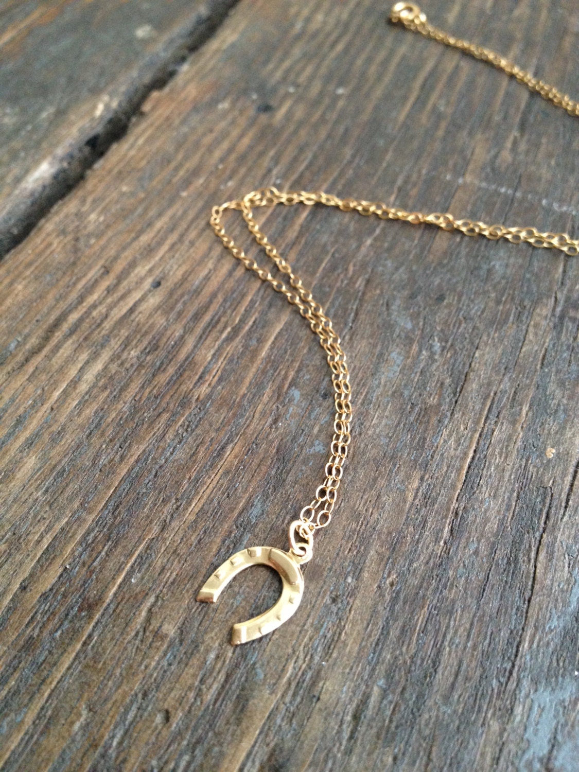 Tiny Horseshoe Gold Horseshoe Necklace Good Luck Charm Etsy