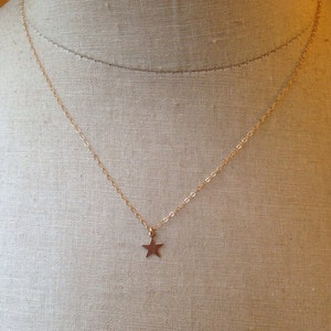 Gold Star Necklace Star Necklace Wishing Star Little Star - Etsy