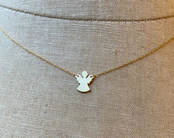 Gold Angel Necklace, Angel Pendant, Angel Charm, Angel Jewelry, Angels, Religious Necklace, Religious Charm