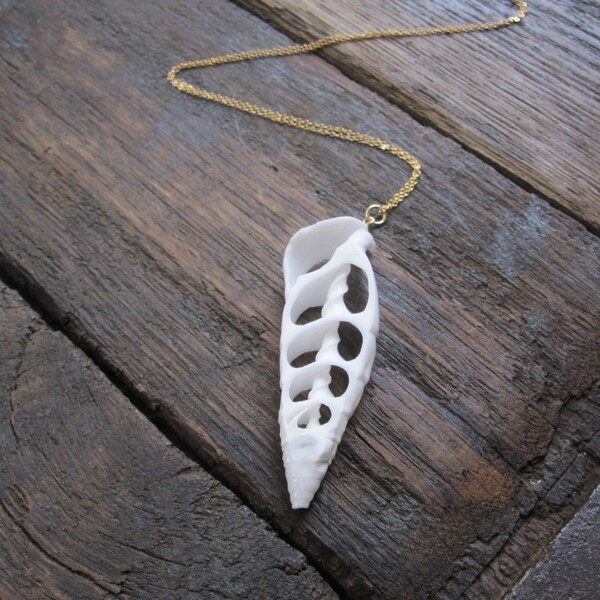 White Seashell Love Necklace