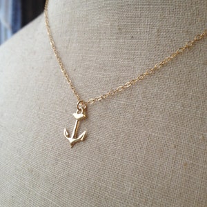 Gold Anchor, Anchor Necklace, Dainty Necklace, Anchor Charm, Little Anchor, Nautical Jewelry