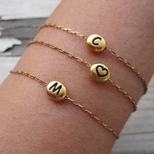Initial Bracelet, Gold Initial Bracelet, Bridesmaid Bracelet, Personalized Jewelry, Bridesmaid Gifts, Personalized, Monogram, Summer, Sale