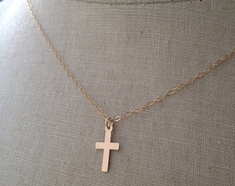 Dainty Gold Cross, Simple Cross, Delicate Cross, Cross Jewelry, Cross Necklace