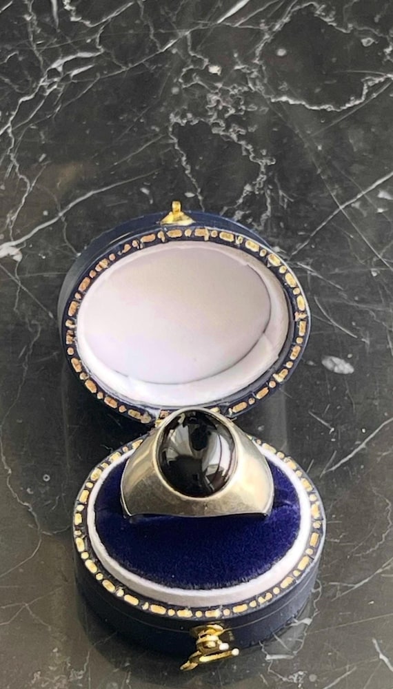 Onyx Signet Ring, Signet Ring, Men’s Ring, Men’s Signet Ring, Onyx Ring, Sterling Silver Signet, Sterling Onyx Ring, Vintage Signet Ring