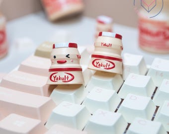 Happy Yakult - Artisan Keycaps, Custom Handmade Keycaps for Mechanical Keyboard