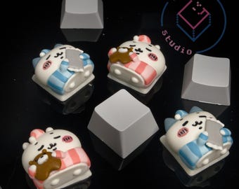 Sleepy Chiikawa - Artisan Keycaps, Custom Handmade Keycaps for Mechanical Keyboard