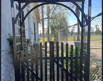 Hand Made Black Wooden Garden Arbor, Wedding Arch, Climbing Plant Trellis, Outdoor Pergola Decor