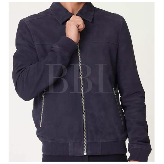 Men's Black Genuine Leather Jacket Slim Fit Shirt Jeans