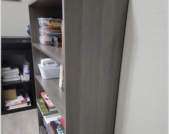 Hand Made 4 Shelf Modern Bookcase, 48 Inch Tall Wooden Storage Shelf, Home Office Furniture