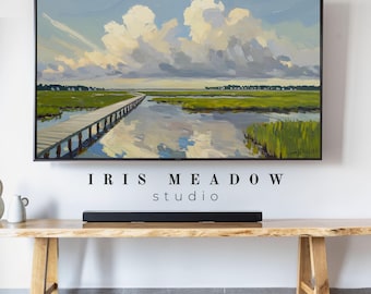 Serene Coastal Marsh Art: Digital Download for Samsung Frame TV