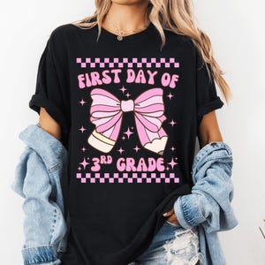 3rd Grade Back to School PNG, First Day of 3rd Grade for Girls, Pink Coquette Bow Back to School DTF, Girly Third Grade Sublimation Clipart
