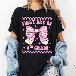 4th Grade Back to School PNG, First Day of 4th Grade for Girls, Pink Coquette Bow Back to School DTF, Girly Fourth Grade Sublimation Clipart