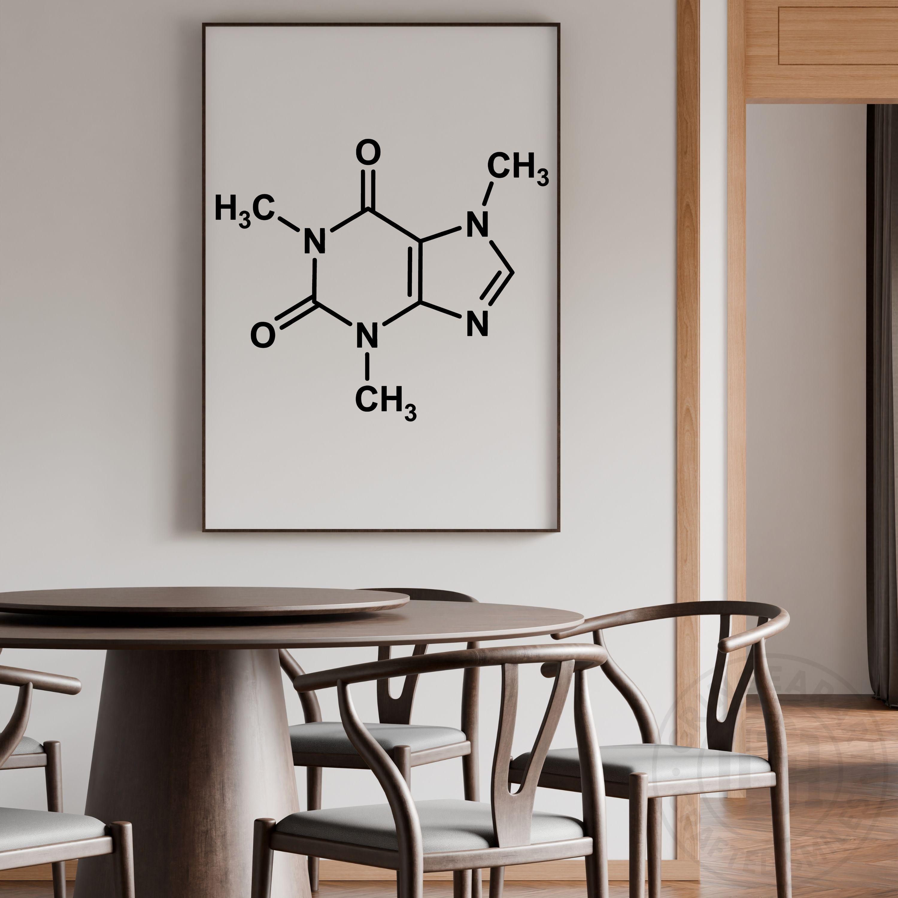 Caffeine Molecule PNG SVG, Coffee Lover Shirt Design, Chemistry Science ...