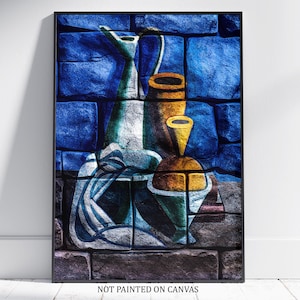 Stillleben mit Wasserkrug, Handtuch und Gläsern 1929 von Vilhelm Lundstrom Poster auf Steinwand gemalt zum Downloaden