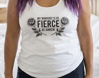 Tan feroz como Amren, camiseta de entrenamiento / Camiseta de lectura de fantasía ACOTAR, camiseta de tirantes nerd