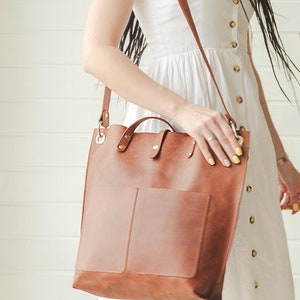 Cartable en cuir, sac cartable personnalisé, sac cabas en cuir cross bag, sac bandoulière personnalisé, sac cabas en cuir marron