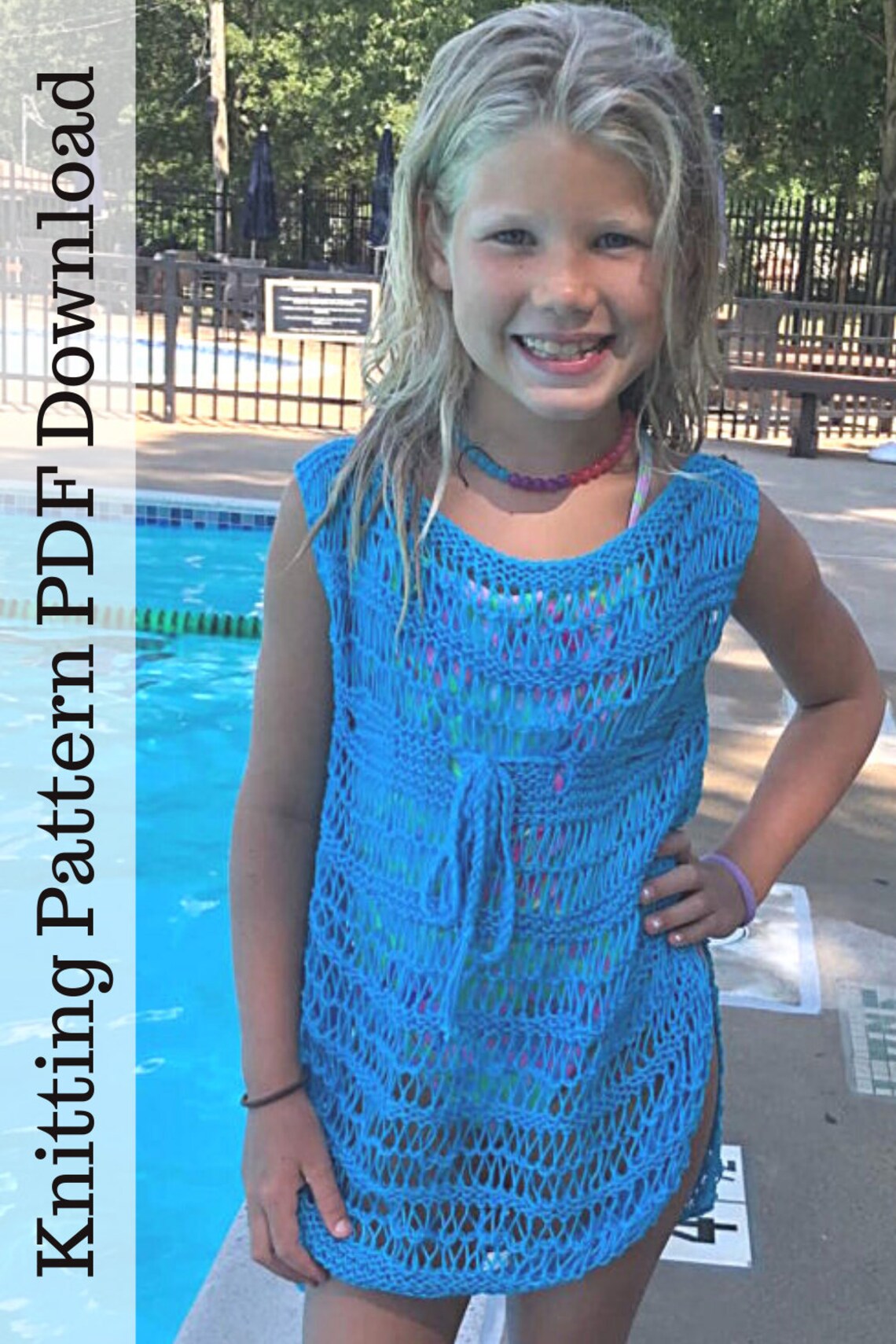 Aqua Swimsuit Coverup Knitting Pattern PDF Instant Download Etsy