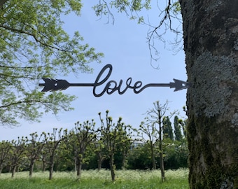 Metal Garden Decoration - Love Arrow - Garden Decoration - Metal Ornament - Corten Steel