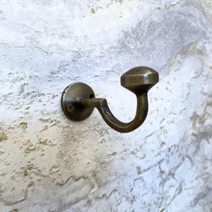 Bronze Brass Wall Hooks – Handmade Coat, Hat & Towel Hook | Vintage Style Solid Brass Hook for Entry or Bathroom