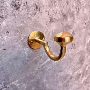 Set of Brass Hooks – Unlacquered Vintage Wall Hooks | Antique Brass Hangers | Moroccan Handmade Hooks