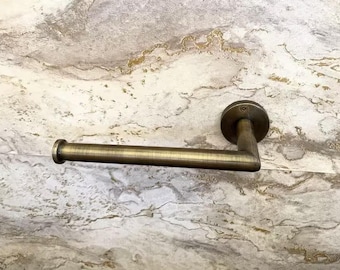 Antique Brass Toilet Paper Holder – Handmade Victorian Wall-Mounted Roll & Towel Holder