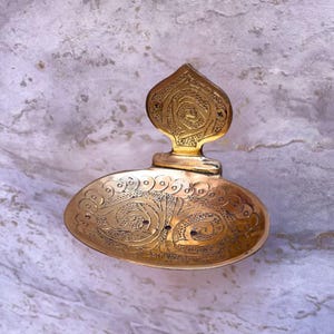 Brass Soap Dish Wall Mount | Hand Engraved Bathroom Decor | Moroccan Craftsmanship | Antique Gold Soap Holder