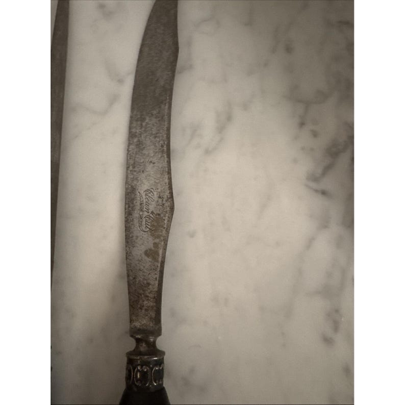 Vintage Clean Cut Trademark handle knife ,meat fork, sharpening steel RARE image 6