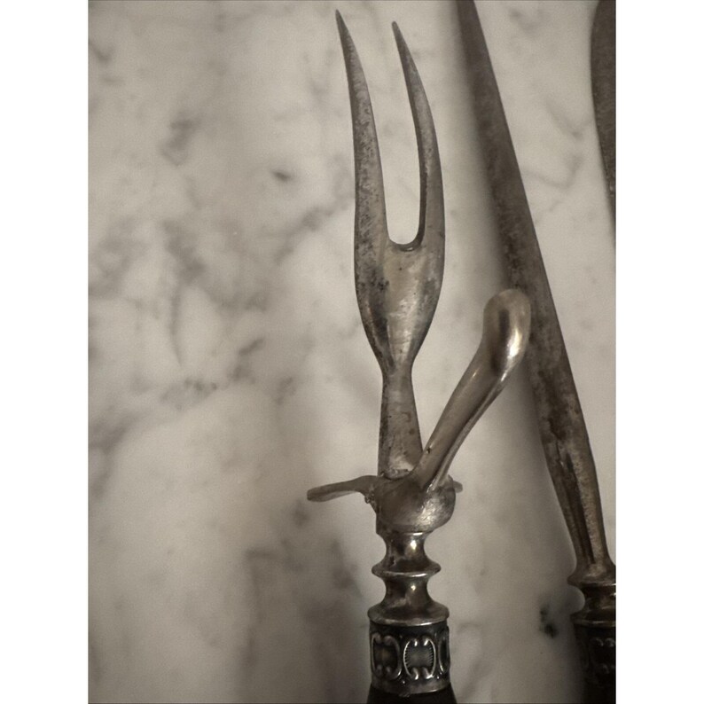 Vintage Clean Cut Trademark handle knife ,meat fork, sharpening steel RARE image 9
