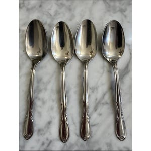 Superior Cappel Hill Edelstahl USA Besteck 4 Teelöffel Vintage Ausgezeichnet