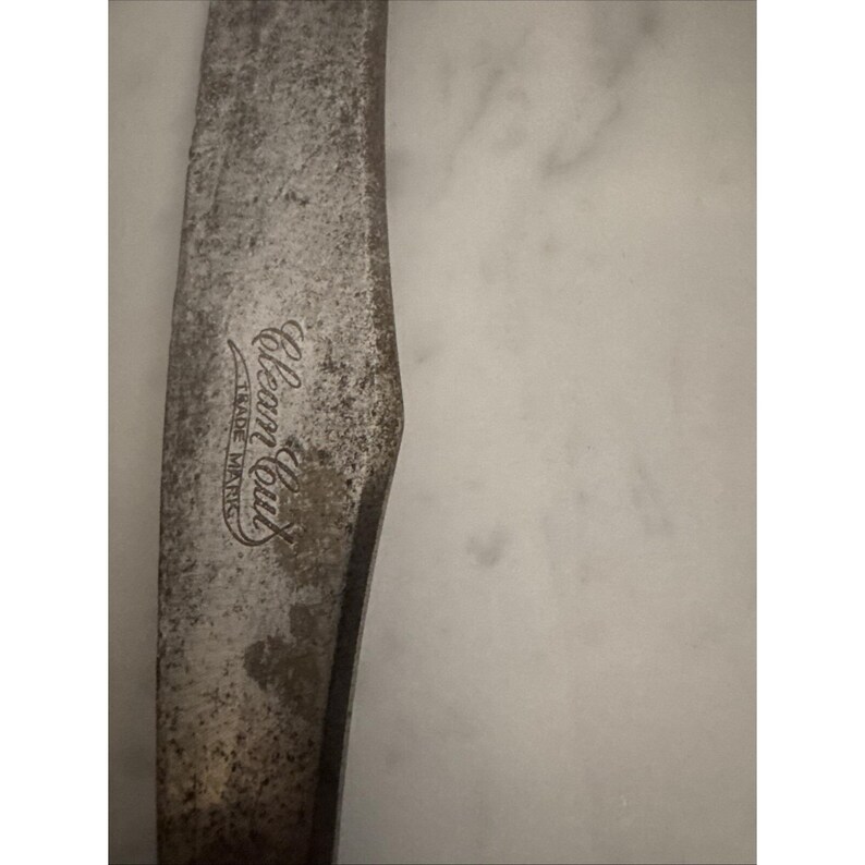 Vintage Clean Cut Trademark handle knife ,meat fork, sharpening steel RARE image 7