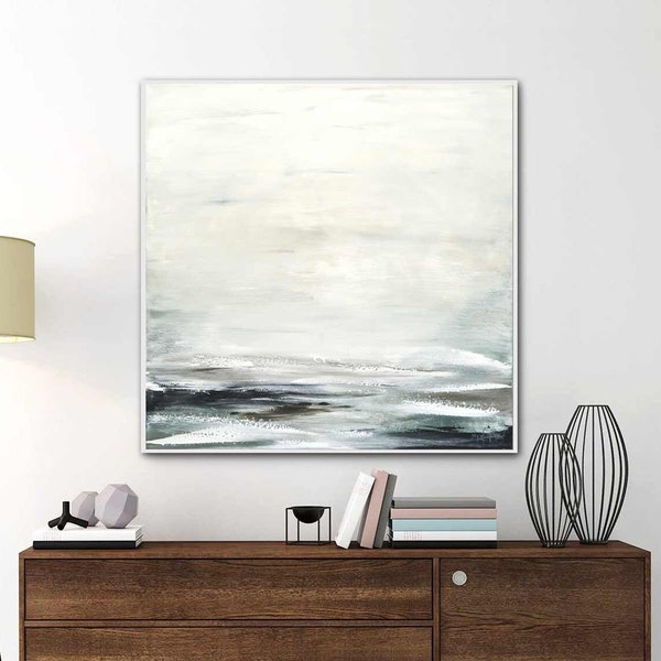Gran paisaje pintura al óleo original arte moderno paisaje marino contemporáneo arte abstracto hecho a mano océano pared arte pintura acrílica por Whitman