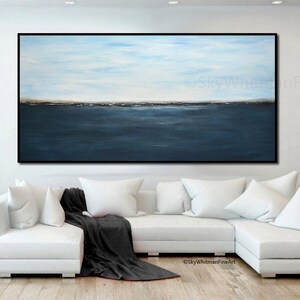 Original Modern Art Large Seascape Contemporary Ocean Sky Whitman