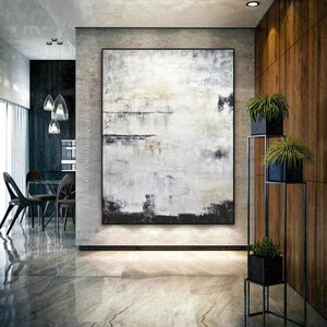 Oil Painting Original Large Gray Vertical