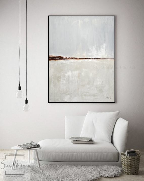 Minimalist Abstract Painting Contemporary Art Original Large Modern Painting Gray Taupe Burnt Clay Oil Painting Large Art Artwork by Whitman