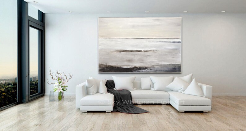 Taupe Suede Brown Calming Landscape Art On Canvas