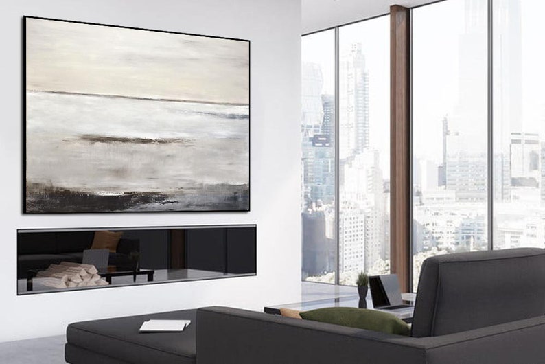 Taupe Suede Brown Calming Landscape Art On Canvas