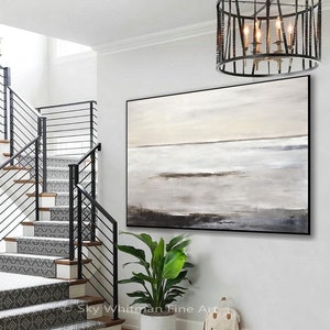 Taupe Suede Brown Calming Landscape Art On Canvas