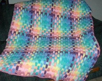 Pattern Only Basketweave Delight Crocheted afghan blanket INSTANT DOWNLOAD PDF Pastel Scrap