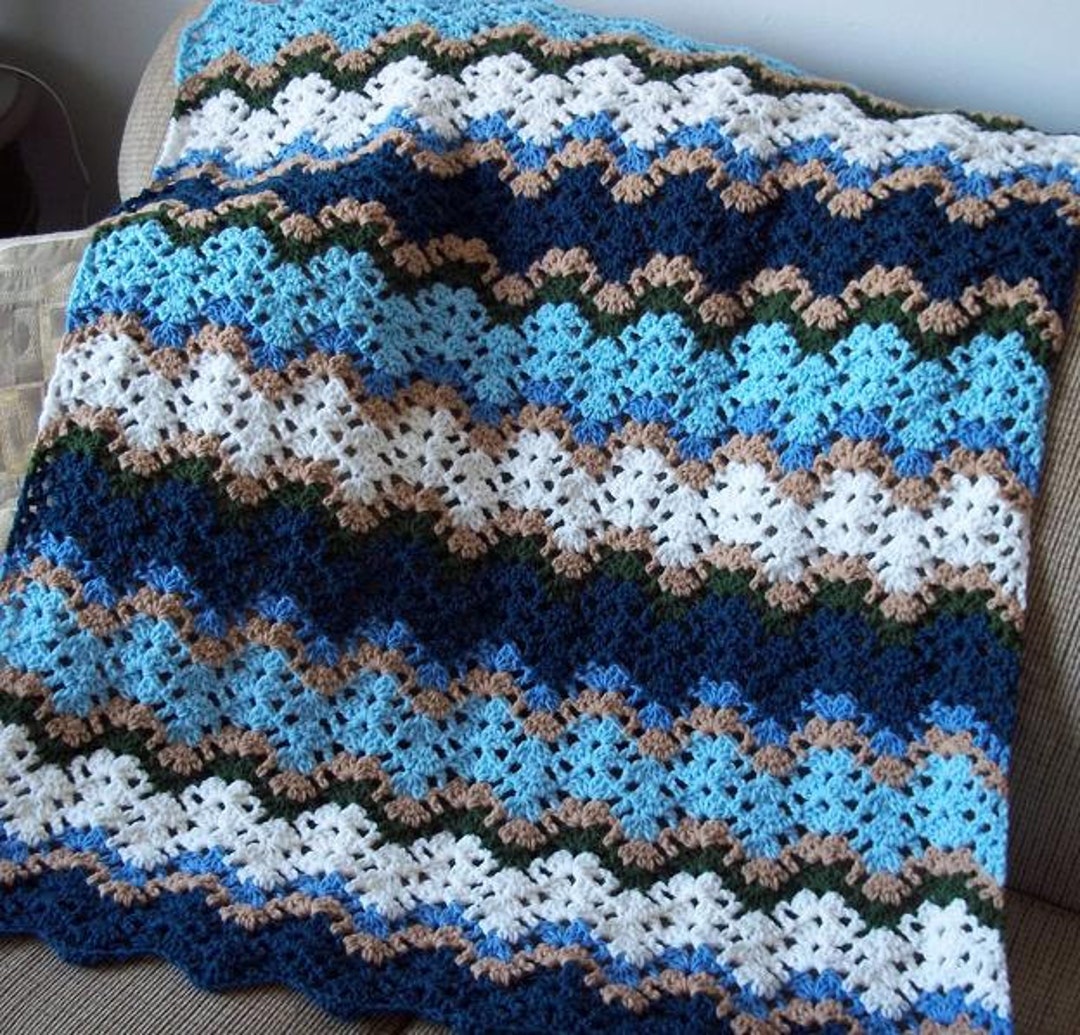 Pattern Only Shell Ripple Crocheted Baby Afghan Blanket INSTANT ...