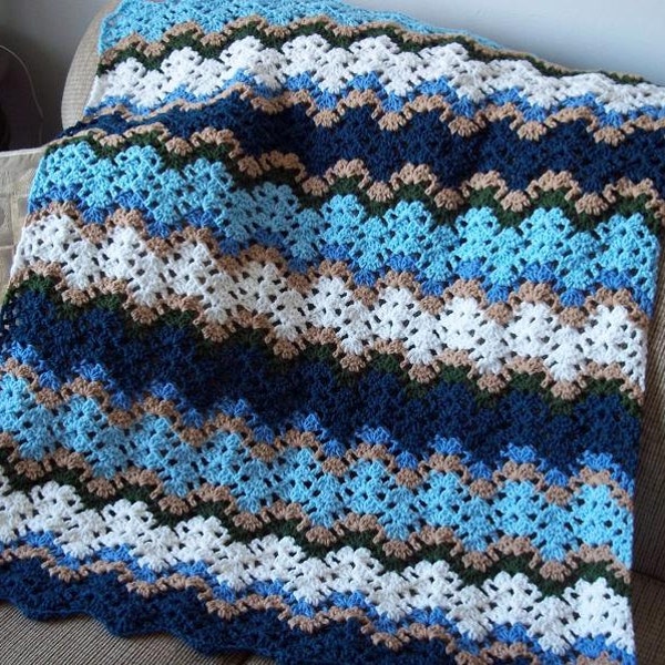 Pattern only Shell Ripple Crocheted Baby afghan blanket INSTANT DOWNLOAD PDF boy girl custom photo prop