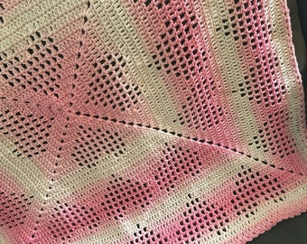 Pattern Only Toddler Filet Hearts crochet afghan pattern blanket INSTANT DOWNLOAD PDF crocheted