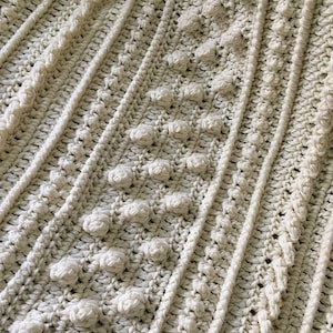 Pattern Only Aran Isles Fisherman Crochet afghan blanket INSTANT DOWNLOAD PDF