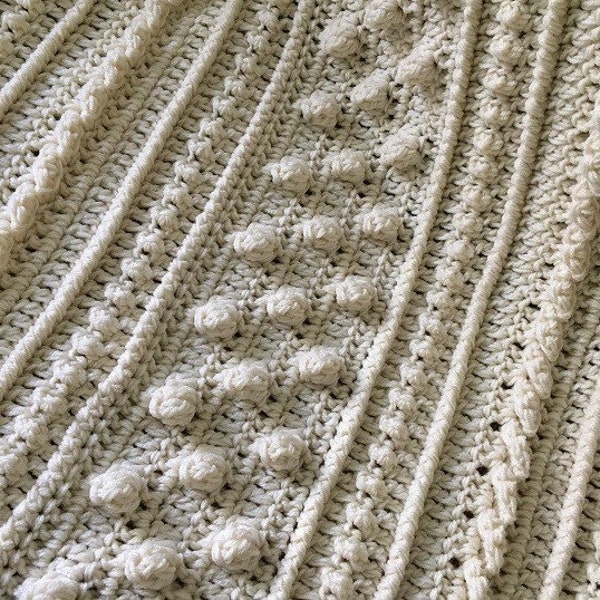 Pattern Only Aran Isles Fisherman Crochet afghan blanket INSTANT DOWNLOAD PDF