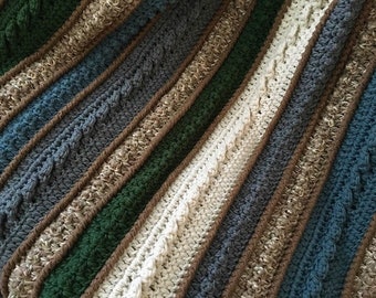 Pattern Only Scrapper's Aran Fisherman Crochet afghan blanket INSTANT DOWNLOAD PDF