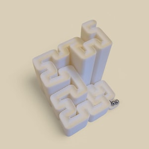 Hilbert Curve Marble Run - Geometric Marble Track, STEM Toy, Desk Decor, 3/16&quot; Bearings Included