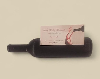 Wine Bottle Business Card Holder – Perfect Business Card Display for Wineries, Restaurants, and Tasting Rooms